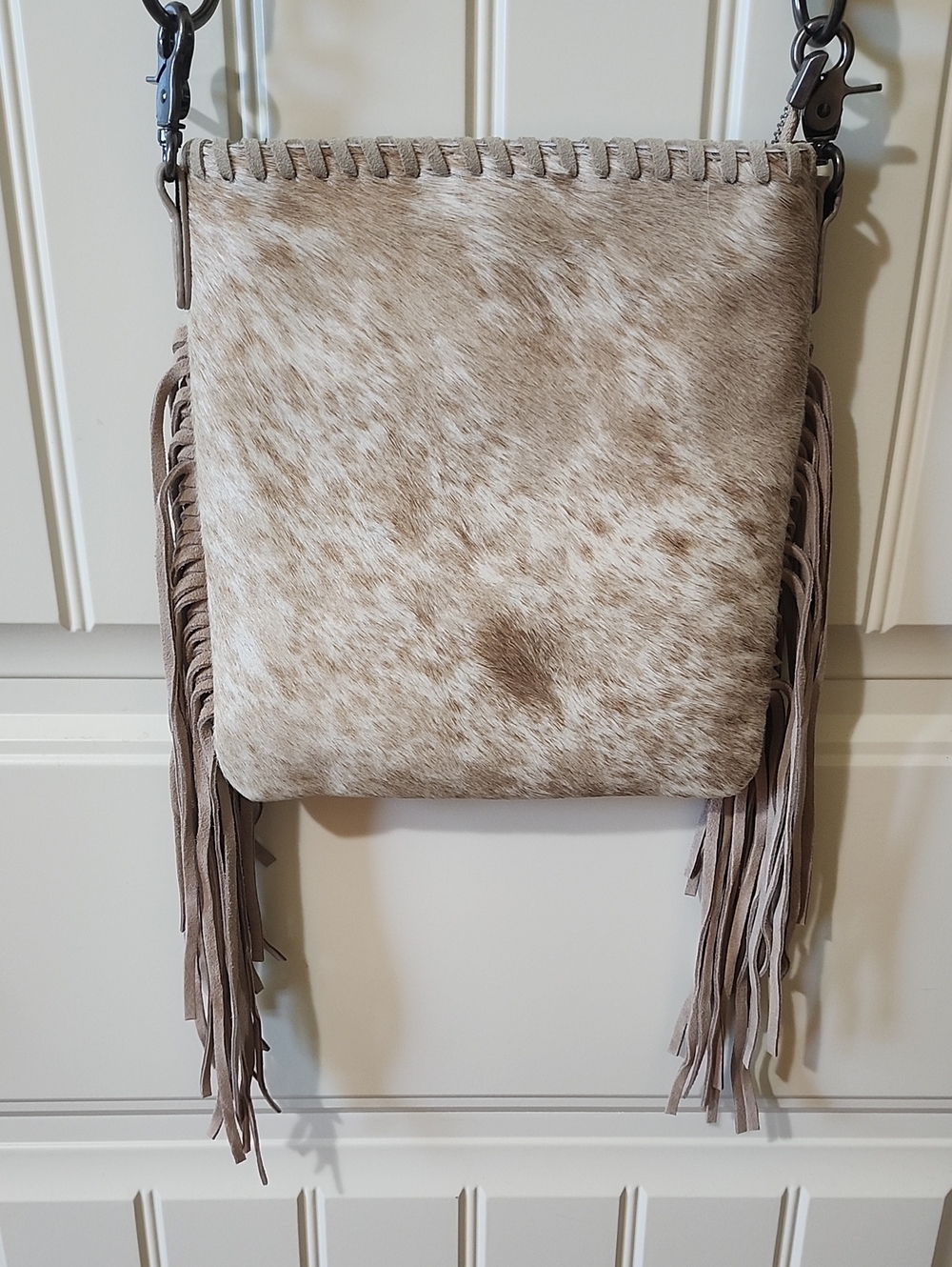 Trinity Ranch Concealed Carry Crossbody Hair-on Cowhide Fringed Bag NWT